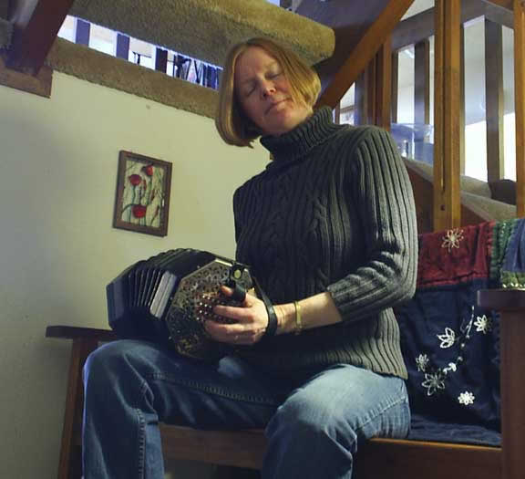 Denise playing concertina
