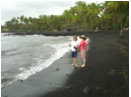black sand beach